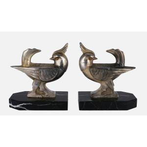 H. Moreau (active In The Early 20th Century), Bird-shaped Bookends, Circa 1930