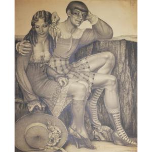 Herbert Rolf Schlegel (1889-1972), Self-portrait, 1946