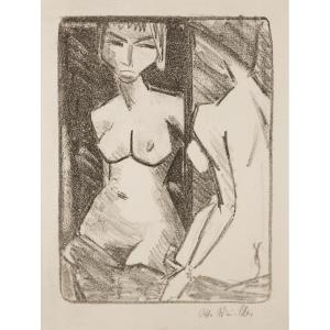 Otto Mueller (1874-1930), Nude Girl Before The Mirror, 1924