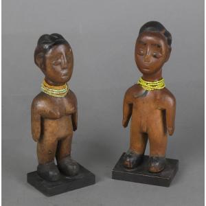 Pair Of Ewe Venavi Statuettes - Togo
