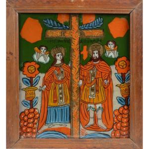 Ex-voto "exaltation Of The True Cross With Constantine And Helen" - Romania