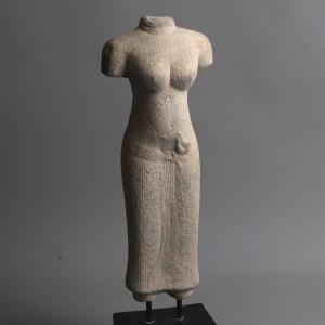 Uma's Torso In Sandstone - Khmer