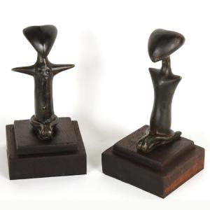 Pair Of Abstract Kulango Figures – Ivory Coast, Africa