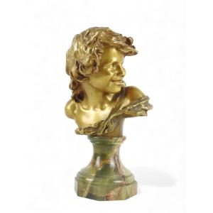 Jean Antoine Injalbert (1845-1933) Bust Of A Laughing Child.