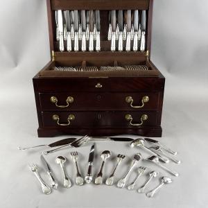 139-piece Solid Silver Flatware Set By Auger In Paris. 