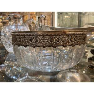 Minerva Crystal And Sterling Silver Salad Bowl