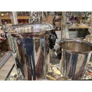 Champagne Bucket With Ice Bucket, Handles, Bunches Of Grapes 
