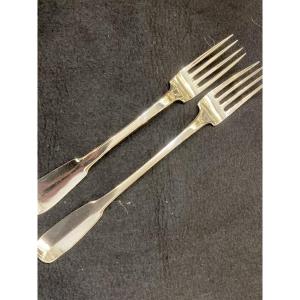 Solid Silver Stew Forks, Early 19th Century