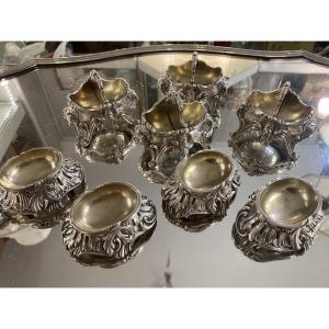 Table Salt Cellars In Minerva Silver Signed Boin Taburet