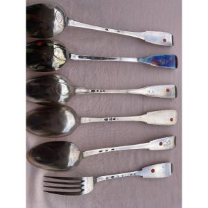 Open Set Of Serving Pieces (stewing Spoon And Fork) 18 E