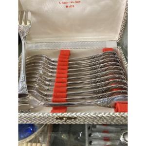 12 Christofle Marly Cake Forks