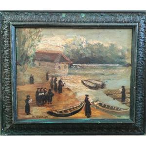 Théodore Makowski (1890-1971 Oil On Canvas 38x46 Cm Sbg Th.makowski 59 "prayer"