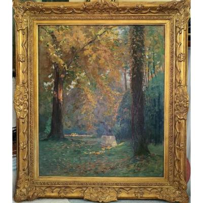 Pavil Elie (1873-1944) 'the Park' Oil On Canvas 65x54cm