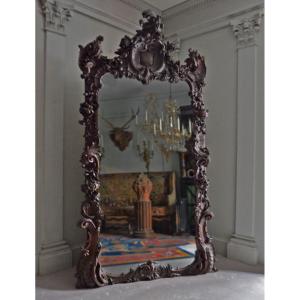 Très Grand Miroir Richement Sculpté 