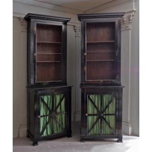 Pair Of Narrow Bookcases 