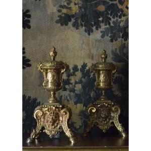 Pair Of Boulle Andirons