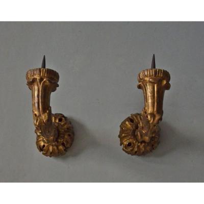 Pair Of Large Giltwood Sconces