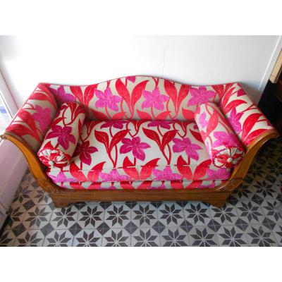 Bench Restoration Period Stamped Jacob Mahogany