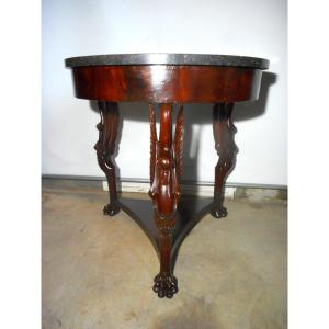 Mahogany Pedestal Empire Period With Swan Neck