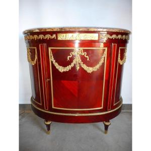 Half Moon Buffet Nineteenth Time In Mahogany And Gilt Bronze