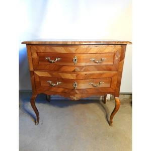 Sauteuse Commode Louis XV In Marquetry