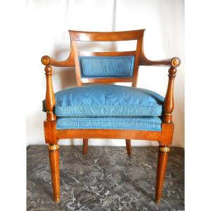 Office Armchair In Walnut Restoration Period