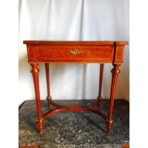 Side Table In Marquetry And Gilt Bronze Napoleon III Period