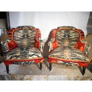 Pair Of Armchairs Napoleon III Period
