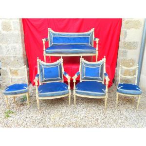 Late 19th Century Lacquered Wood Living Room Set