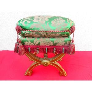 Empire Period Curule Stool In Gilded Wood
