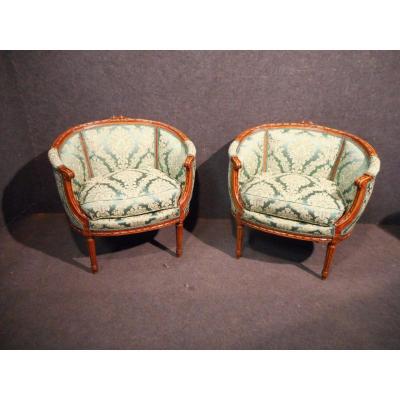 Pair Marquesas In Beech XIXth