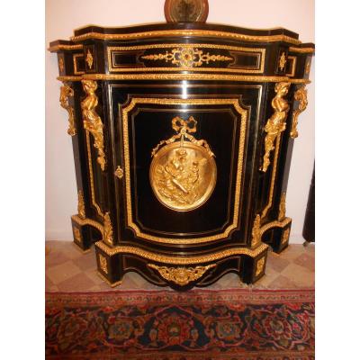 Buffet Galbé Period XIX Bronze Gilded And Black Pear
