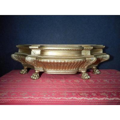 Large Planter In Golden Wood End Eighteenth Time