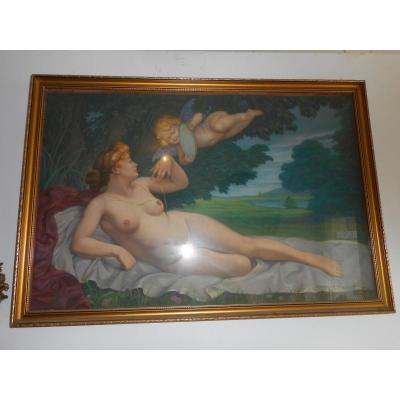 Grand Pastel Signed Pierre J Meulenaere