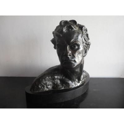 Bronze Statue Art Deco Period Signed Alexandre Ouline