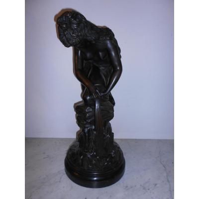 Great Bronze Titled "the Source" Signed Antonio Giovanni Lanzirotti