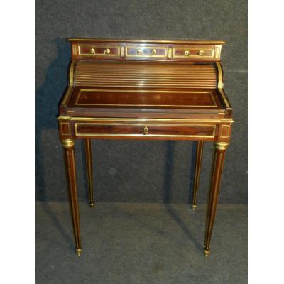 Small Office Woman With Mahogany System And Gilded Bronze Time XIX