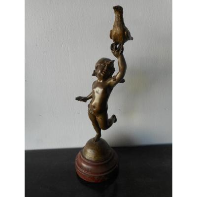Bronze Statue Nineteenth Girl With The Bird Signed Georges De Kerveguen