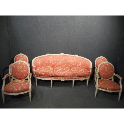 Salon Set Louis XVI Stamped Bauve Mathieu