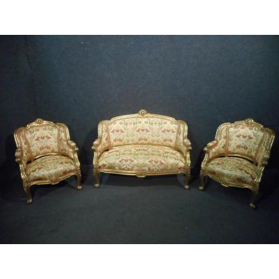 Gilded Wood Salon Set Early Nineteenth Time