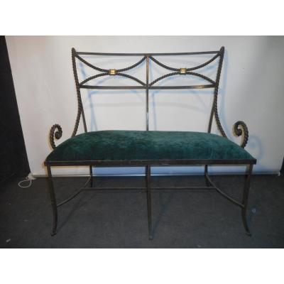 Wrought Iron Bench Art Deco Period