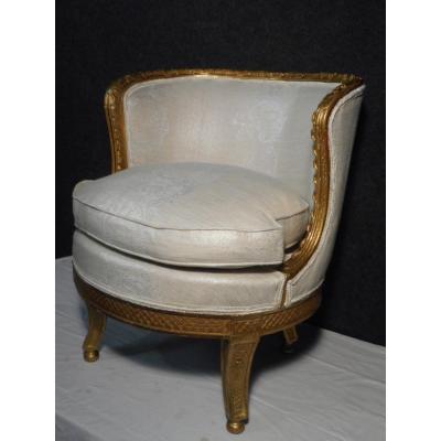 Basket Armchair In Golden Wood Nineteenth Time