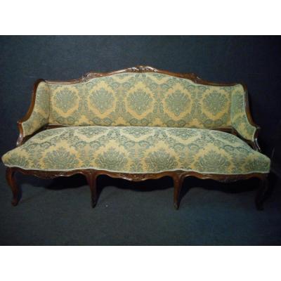 Louis XV Sofa In Walnut Stamped Jean Baptiste Boulard