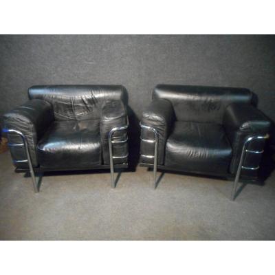 Pair Of Lc2 Armchair By Le Corbusier