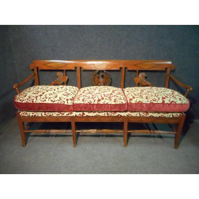 Empire Period Bench In Cherry Signed And Dated