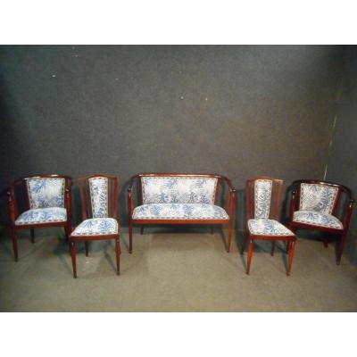 Mahogany Art Deco Period Living Room Set