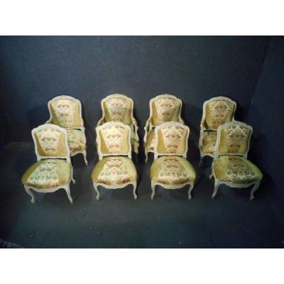 19th Century Lacquered Wood Living Room Set