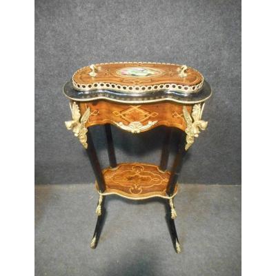 19th Century Couture Box In Marquetry And Gilt Bronze
