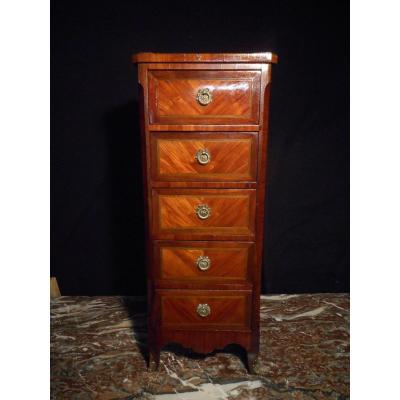 Small Ragpick Between Two In Marquetry Late Nineteenth Time