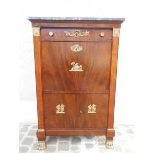 Mahogany Secretary Directoire Period Stamped Louis Moreau
